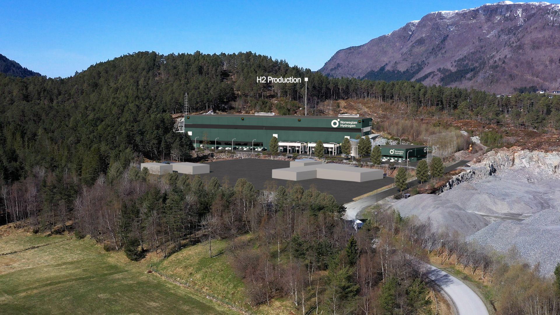 Illustration of hydrogen production plant